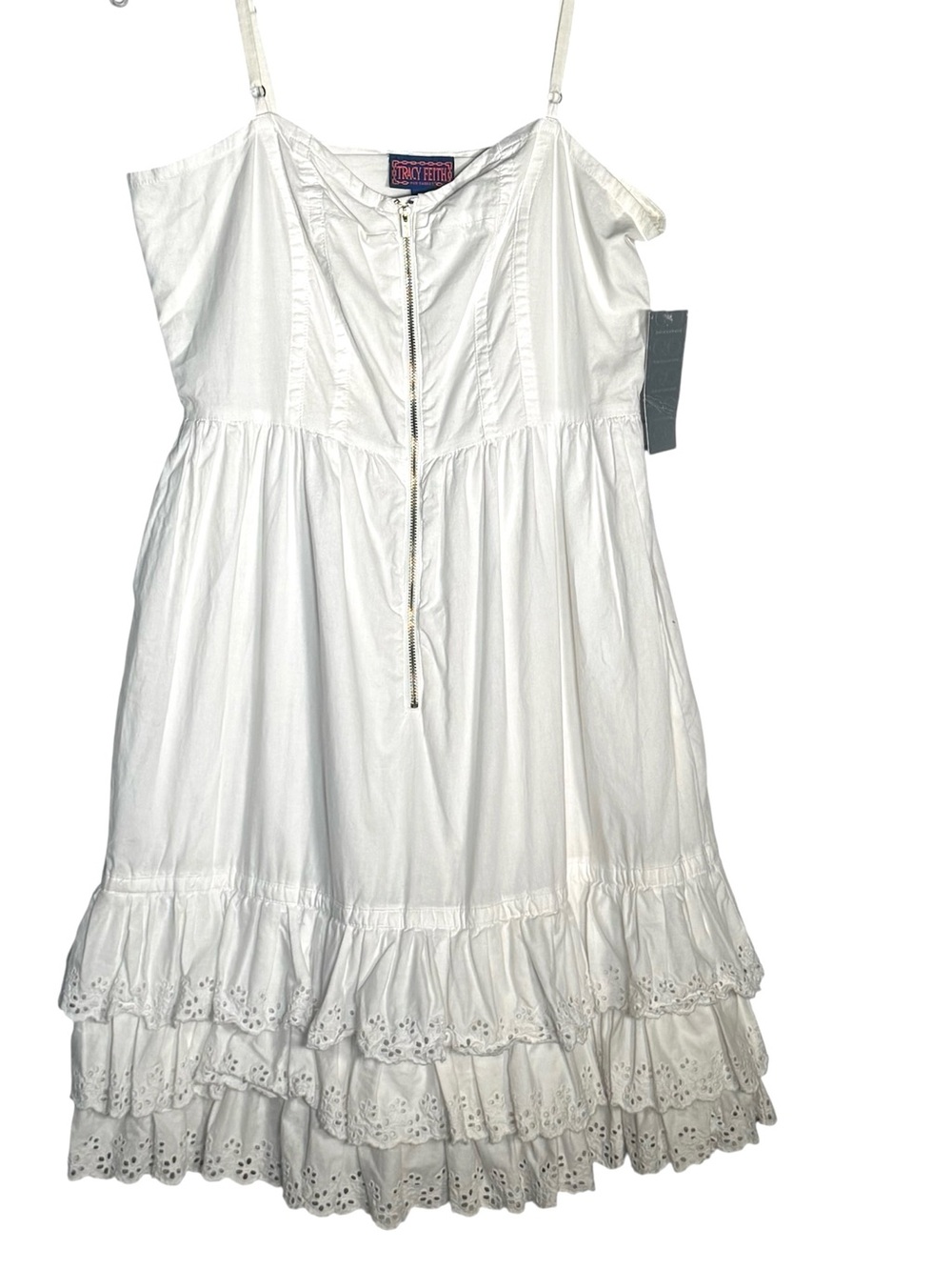 NEW Tracy Feith for Target White Eyelet Ruffle Sundress Zip Juniors Size 13